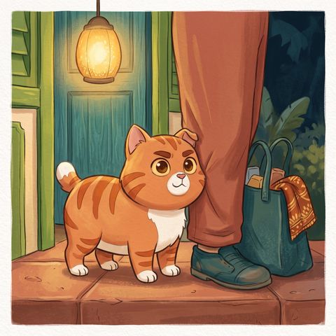 Cozy orange cat illustration: Nobody else noticed. I did.