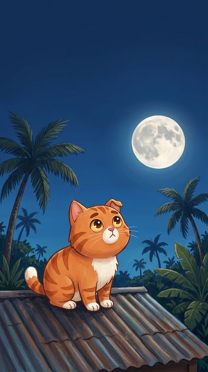 Phone wallpaper: Moon on the zinc roof
